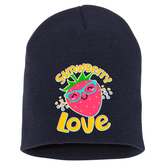 Cute Strawberry Love Short Acrylic Beanie