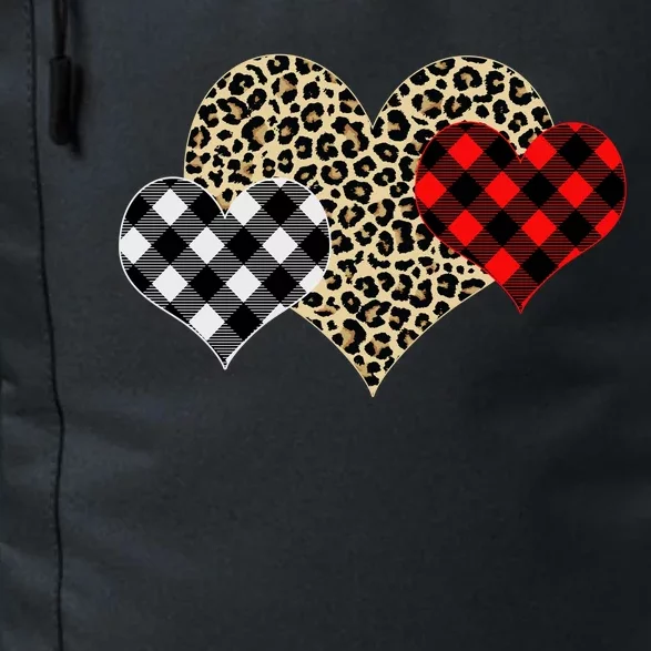 Cute Stylish Leopard Plaid Print Valentine Hearts Daily Commute Backpack