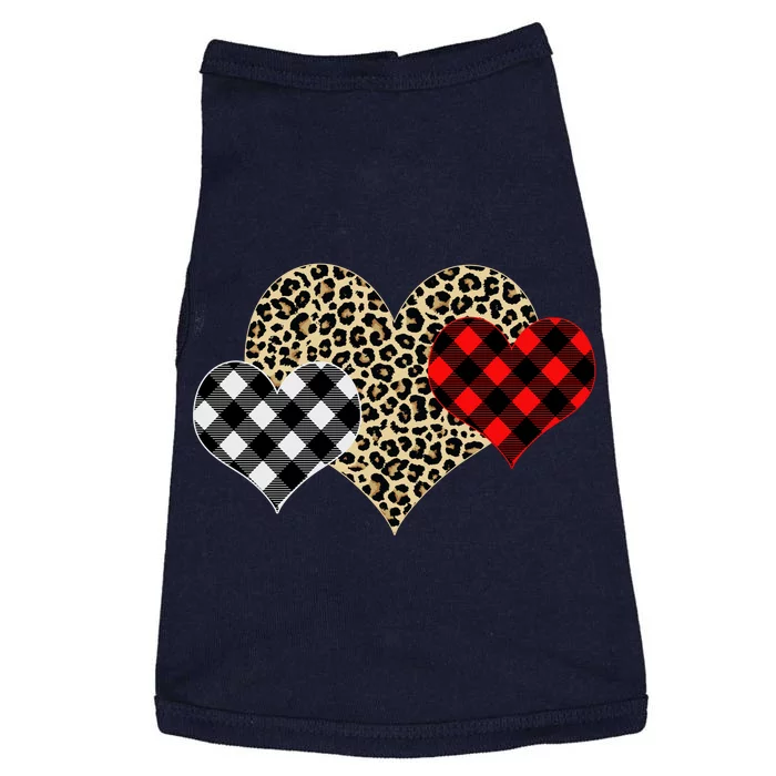 Cute Stylish Leopard Plaid Print Valentine Hearts Doggie Tank