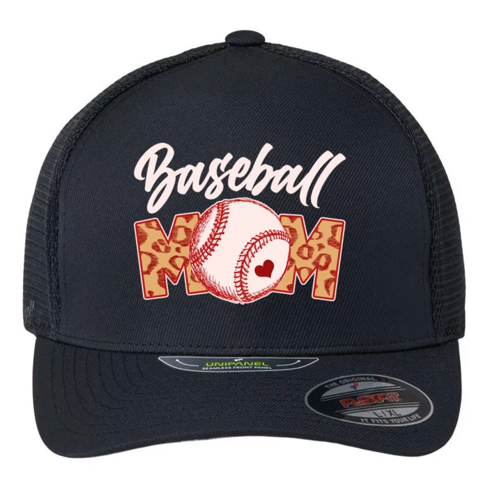 Cute Stylish Leopard Print Baseball Mom Flexfit Unipanel Trucker Cap