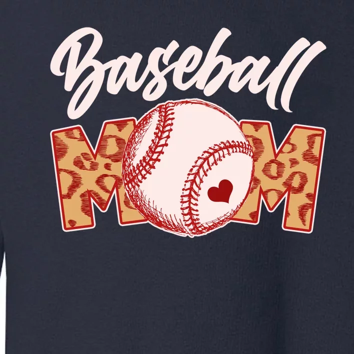 Cute Stylish Leopard Print Baseball Mom Toddler Sweatshirt