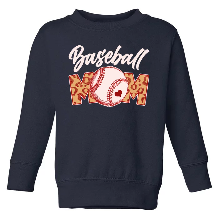 Cute Stylish Leopard Print Baseball Mom Toddler Sweatshirt