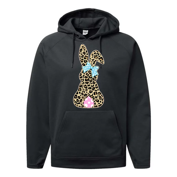 Cute Stylish Leopard Print Easter Bunny Performance Fleece Hoodie