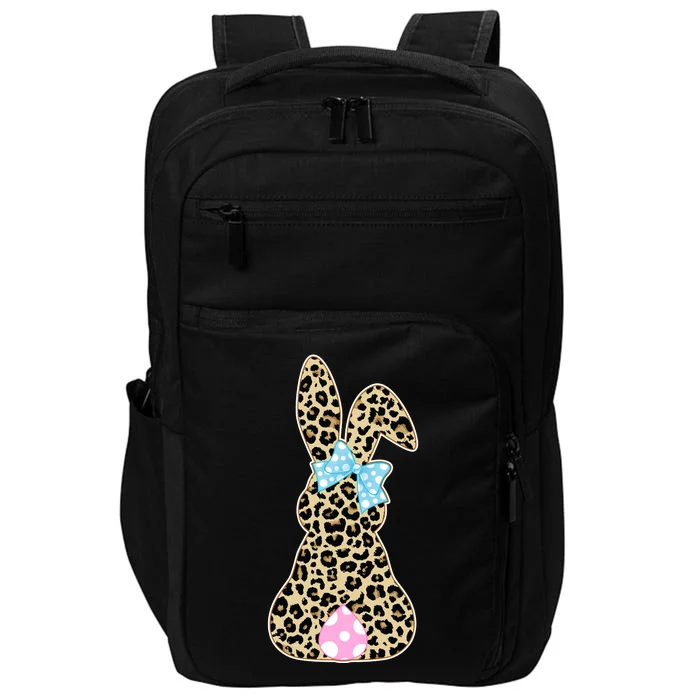 Cute Stylish Leopard Print Easter Bunny Impact Tech Backpack