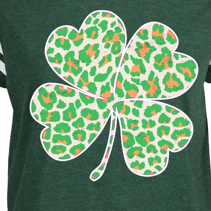 Cute Stylish Leopard Print Shamrock Enza Ladies Jersey Football T-Shirt