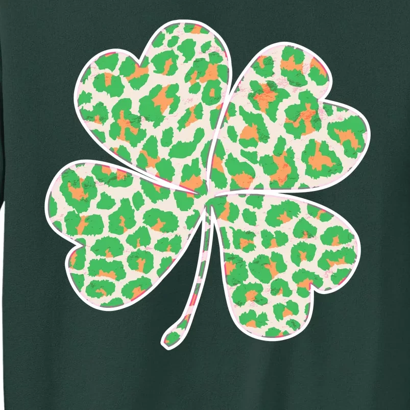 Cute Stylish Leopard Print Shamrock Tall Sweatshirt