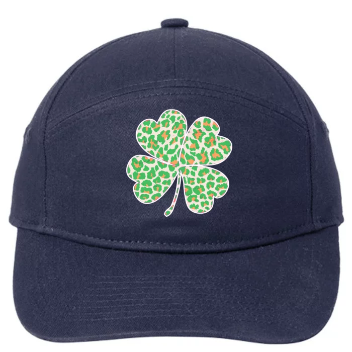 Cute Stylish Leopard Print Shamrock 7-Panel Snapback Hat