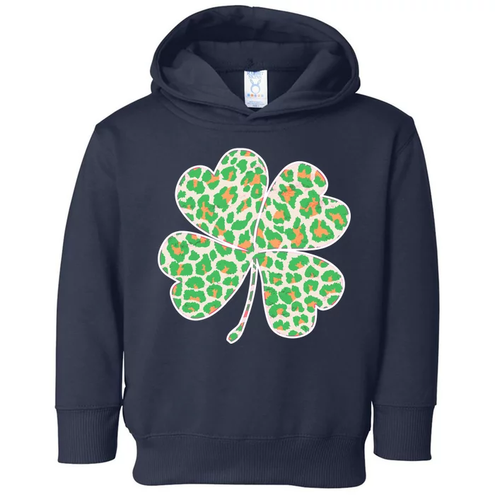 Cute Stylish Leopard Print Shamrock Toddler Hoodie