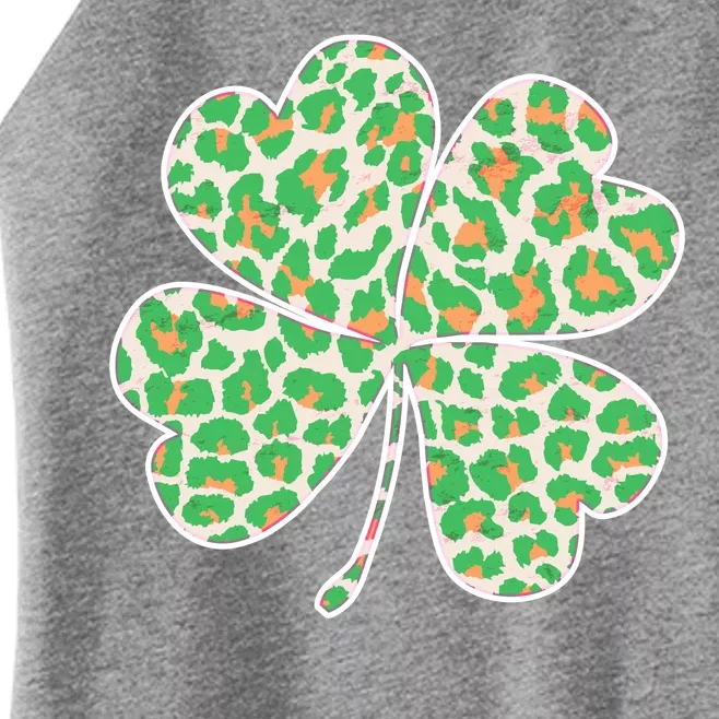 Cute Stylish Leopard Print Shamrock Women’s Perfect Tri Rocker Tank