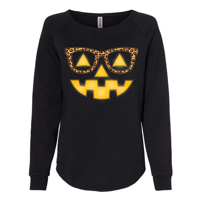 Cute Stylish Pumpkin Face With Glasses Womens California Wash Sweatshirt