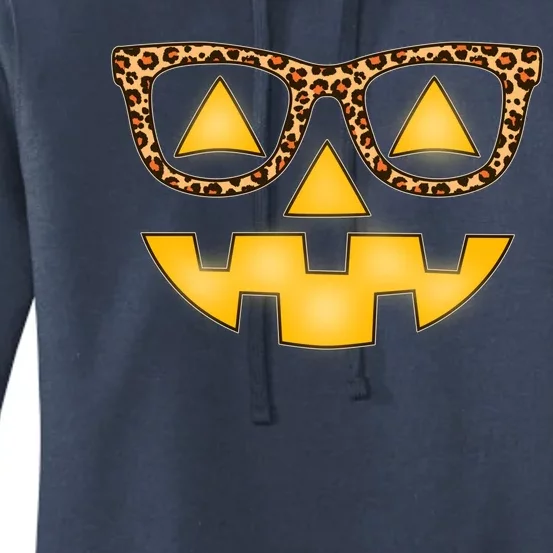 Cute Stylish Pumpkin Face With Glasses Women's Pullover Hoodie