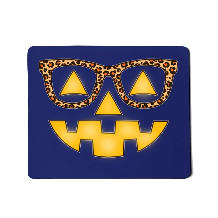 Cute Stylish Pumpkin Face With Glasses Mousepad