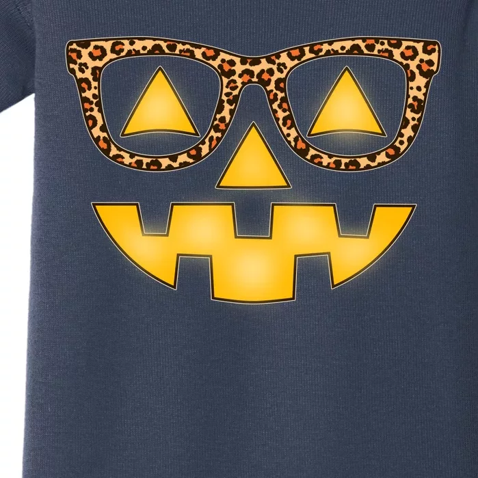 Cute Stylish Pumpkin Face With Glasses Baby Bodysuit