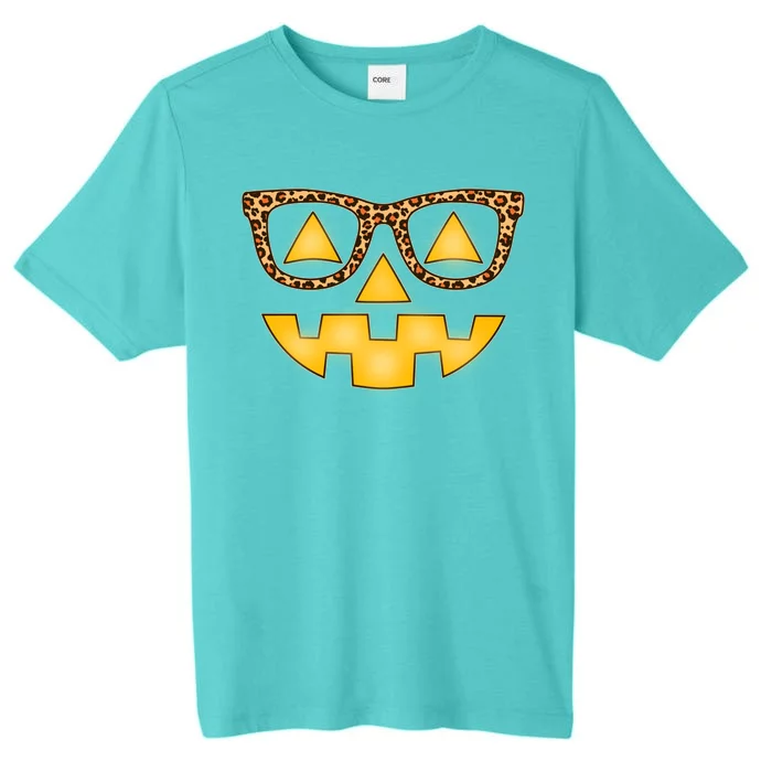 Cute Stylish Pumpkin Face With Glasses ChromaSoft Performance T-Shirt