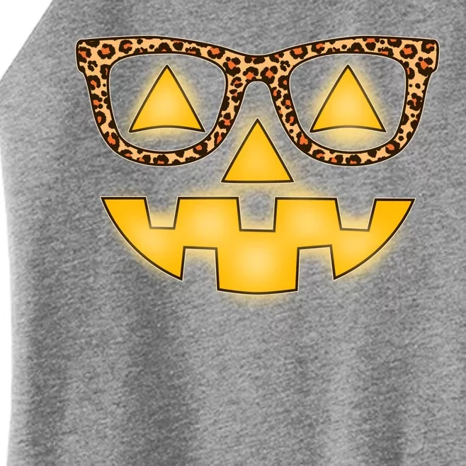 Cute Stylish Pumpkin Face With Glasses Women’s Perfect Tri Rocker Tank