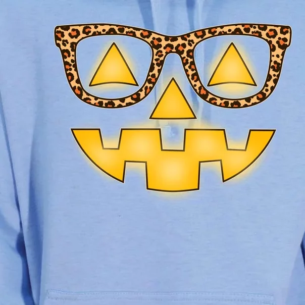 Cute Stylish Pumpkin Face With Glasses Unisex Surf Hoodie