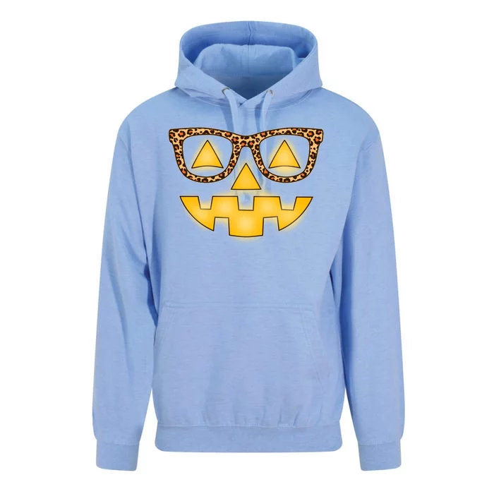 Cute Stylish Pumpkin Face With Glasses Unisex Surf Hoodie