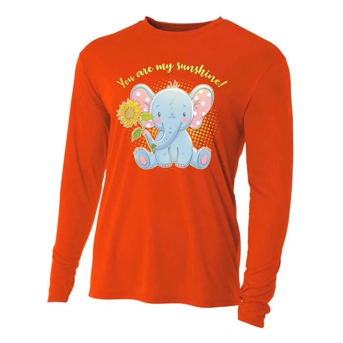 Cute Sunflower Elephant Sunshine Cooling Performance Long Sleeve Crew