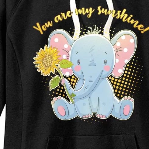 Cute Sunflower Elephant Sunshine Women's Fleece Hoodie