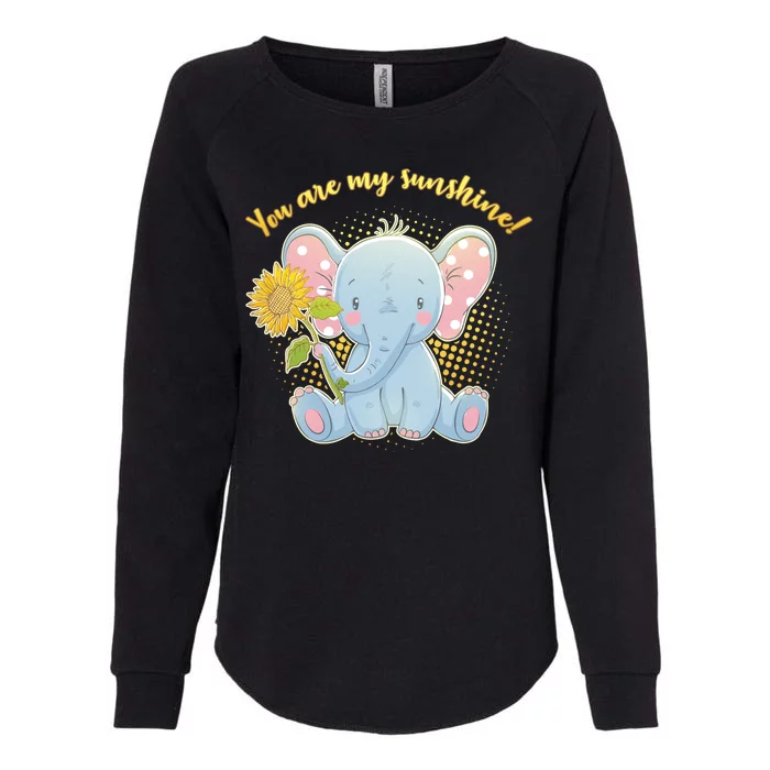 Cute Sunflower Elephant Sunshine Womens California Wash Sweatshirt