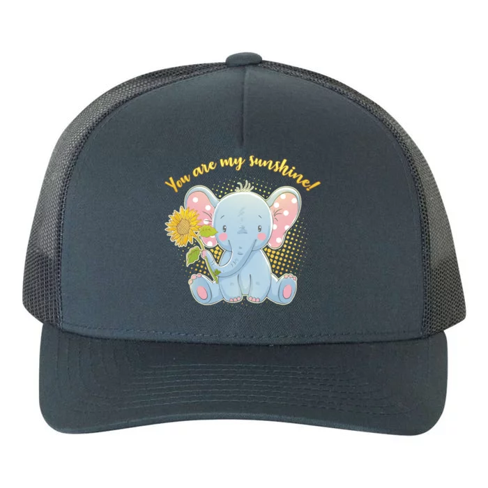 Cute Sunflower Elephant Sunshine Yupoong Adult 5-Panel Trucker Hat