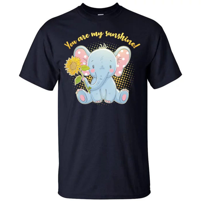 Cute Sunflower Elephant Sunshine Tall T-Shirt