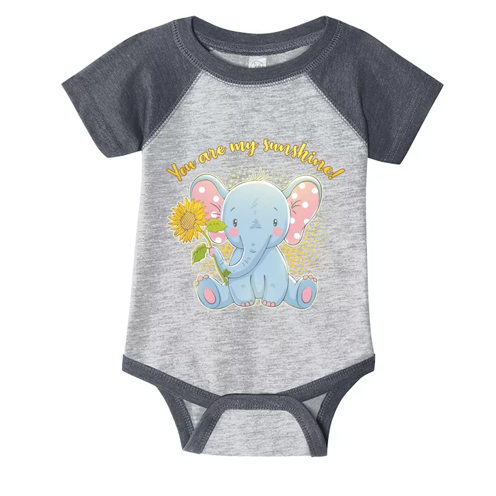 Cute Sunflower Elephant Sunshine Infant Baby Jersey Bodysuit