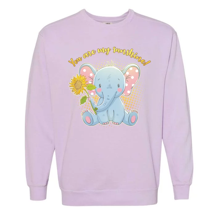 Cute Sunflower Elephant Sunshine Garment-Dyed Sweatshirt