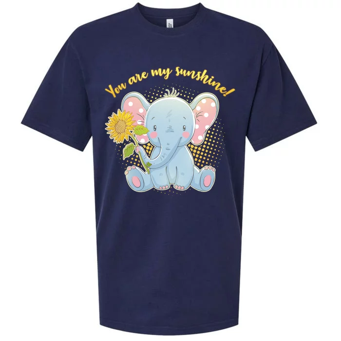 Cute Sunflower Elephant Sunshine Sueded Cloud Jersey T-Shirt