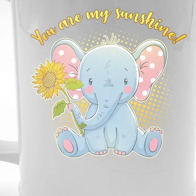 Cute Sunflower Elephant Sunshine Front & Back Beer Stein