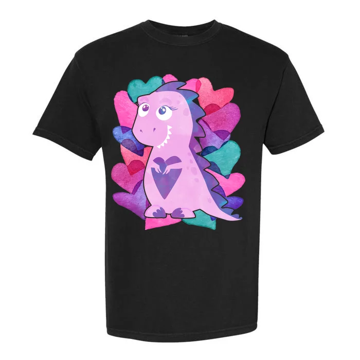 Cute T-Rex Valentine Full Of Hearts Garment-Dyed Heavyweight T-Shirt