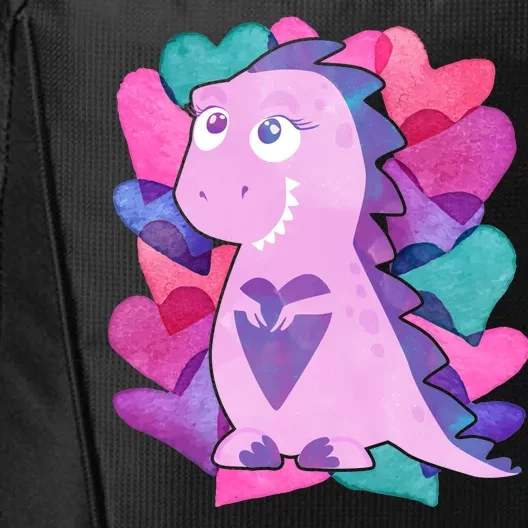 Cute T-Rex Valentine Full Of Hearts City Backpack