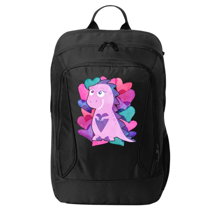 Cute T-Rex Valentine Full Of Hearts City Backpack