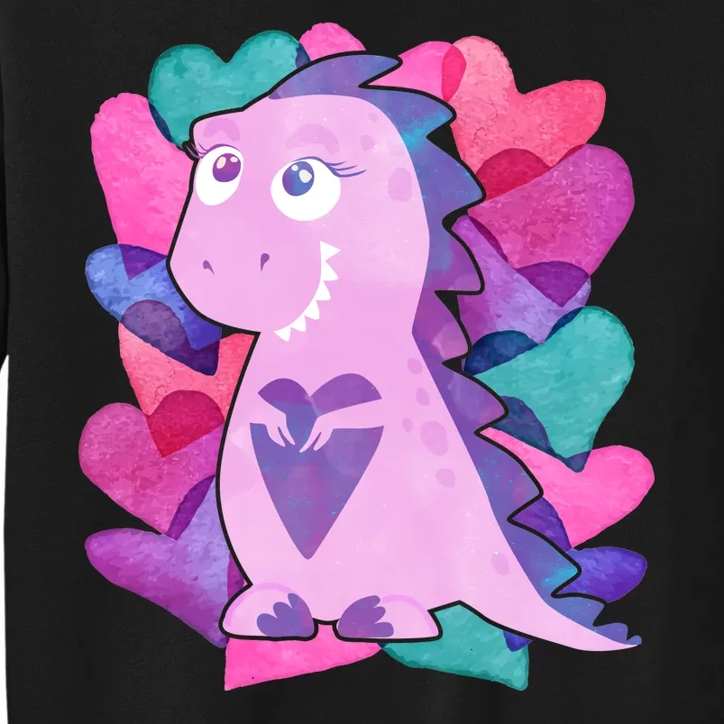 Cute T-Rex Valentine Full Of Hearts Tall Sweatshirt