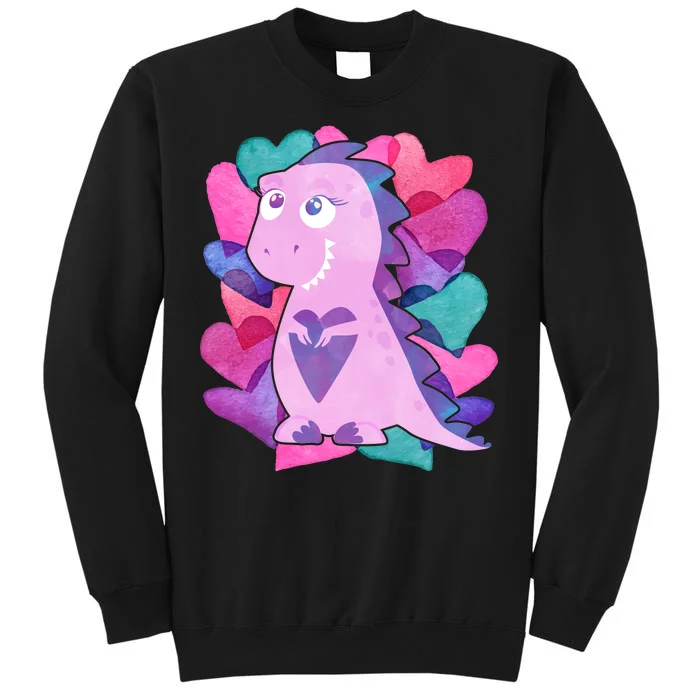 Cute T-Rex Valentine Full Of Hearts Tall Sweatshirt