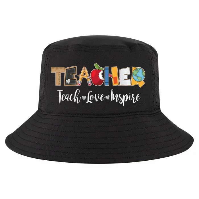 Cute Teacher Teach Love Inspire Cool Comfort Performance Bucket Hat