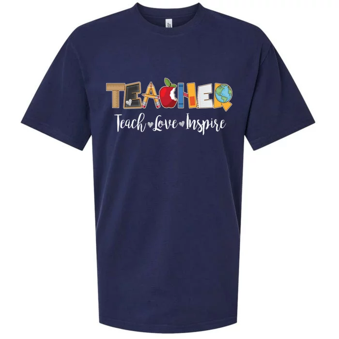 Cute Teacher Teach Love Inspire Sueded Cloud Jersey T-Shirt