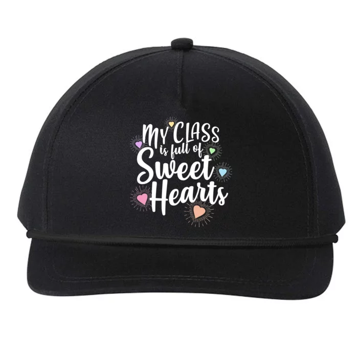 Cute Teachers Gift - My Class Is Full Of Sweet Hearts Snapback Five-Panel Rope Hat