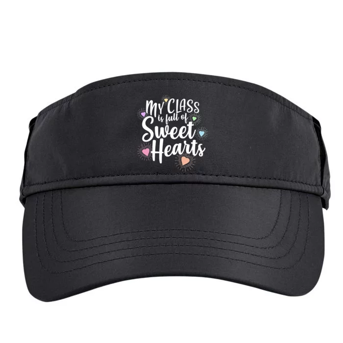 Cute Teachers Gift - My Class Is Full Of Sweet Hearts Adult Drive Performance Visor