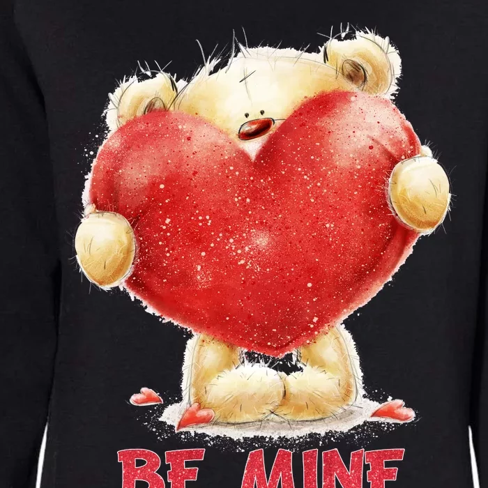 Cute Teddy Bear Holding Heart Be Mine Valentine's Day Womens California Wash Sweatshirt