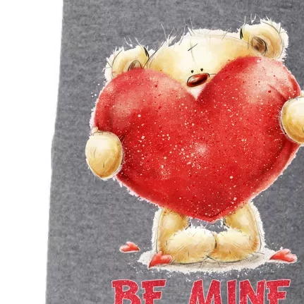 Cute Teddy Bear Holding Heart Be Mine Valentine's Day Doggie 3-End Fleece Hoodie