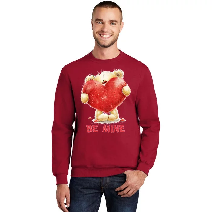 Cute Teddy Bear Holding Heart Be Mine Valentine's Day Sweatshirt