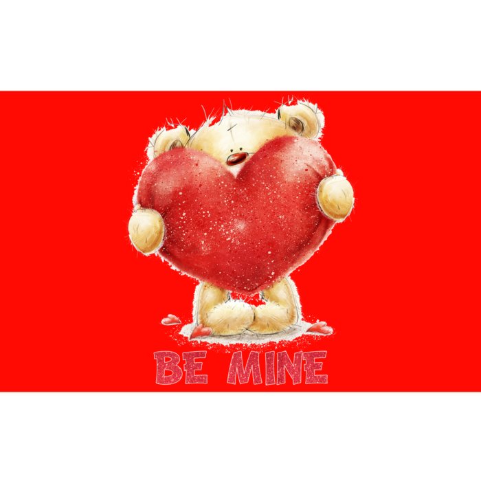 Cute Teddy Bear Holding Heart Be Mine Valentine's Day Bumper Sticker