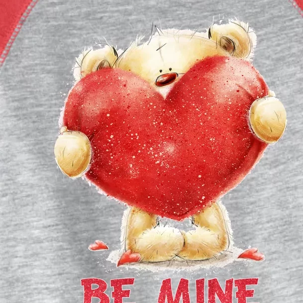 Cute Teddy Bear Holding Heart Be Mine Valentine's Day Toddler Fine Jersey T-Shirt