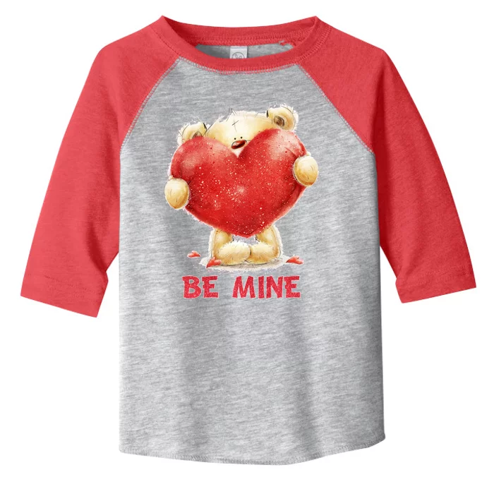 Cute Teddy Bear Holding Heart Be Mine Valentine's Day Toddler Fine Jersey T-Shirt