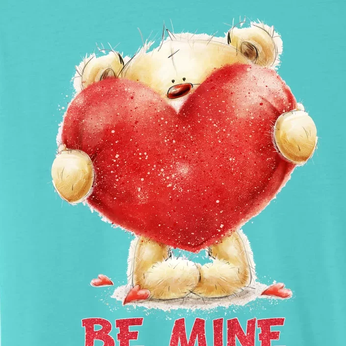 Cute Teddy Bear Holding Heart Be Mine Valentine's Day ChromaSoft Performance T-Shirt