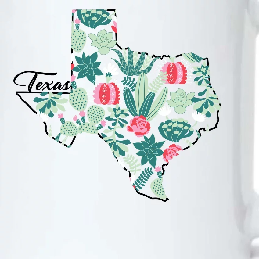 Cute Texas Cactus And Flowers Black Color Changing Mug