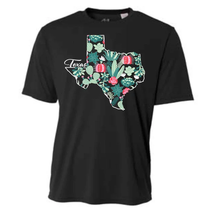 Cute Texas Cactus And Flowers Cooling Performance Crew T-Shirt