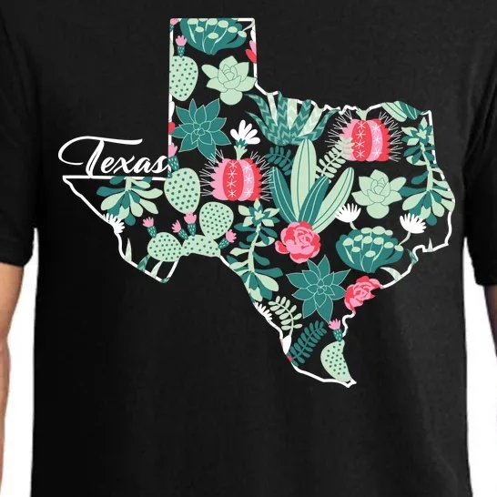 Cute Texas Cactus And Flowers Pajama Set