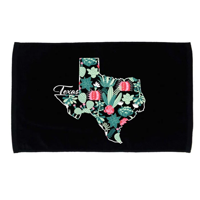 Cute Texas Cactus And Flowers Microfiber Hand Towel